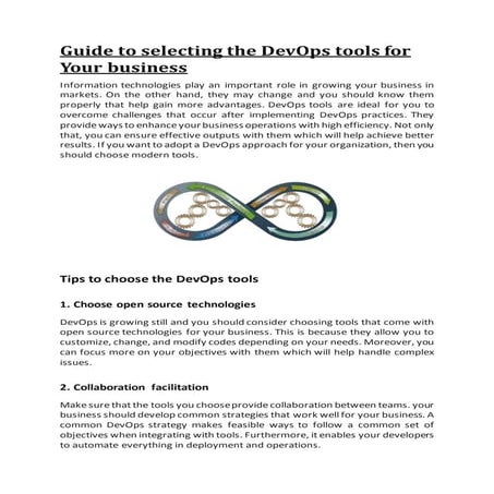 Guide to selecting the DevOps tools for Your business.docx