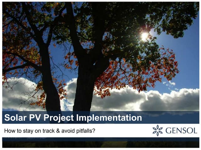 1 MW solar Power plant project Scheduling and Tracking | PPTX