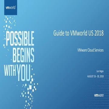 VMware Cloud Services: Guide to Public Cloud related activities at VMworld 2018