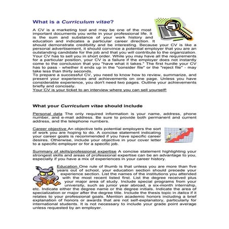 Guide to writing a cv