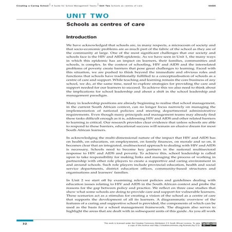 Learning Guide: Unit 2 - Schools as centres of care.