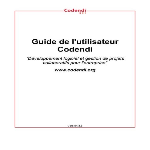 Guide Utilisateur Codendi 4.0