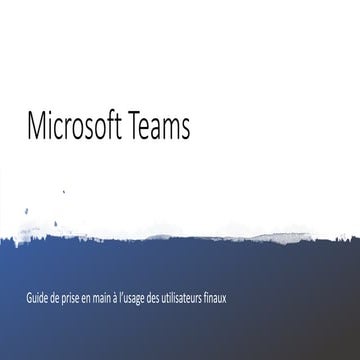 Guide Utilisateur pour Microsoft Teams