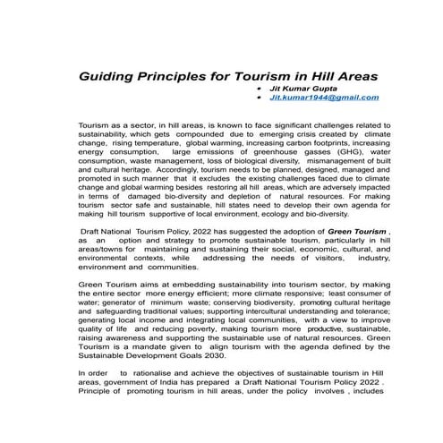 Integrated tourism development plan | PPTX