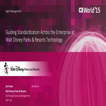 Guiding Standardization Across the Enterprise at Walt Disney Parks & Resorts...