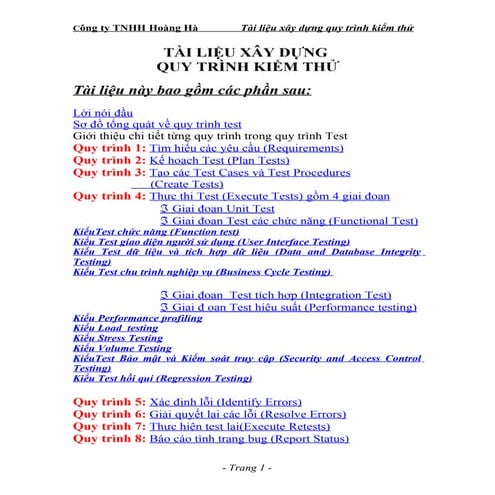 Guidline testprocess