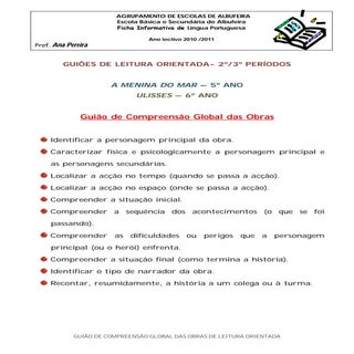 Guiões de orientação leitura orientada