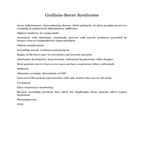Guillain  barre syndrome