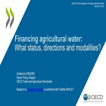 Presentation - Seventh Roundtable on Financing Agricultural Water - Guillaume...