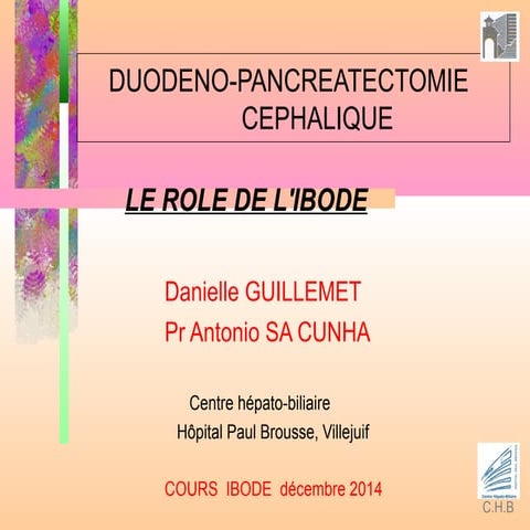 Rôle de l'IBODE dans le cadre d'une duodénopancréatectomie céphalique (DPC)