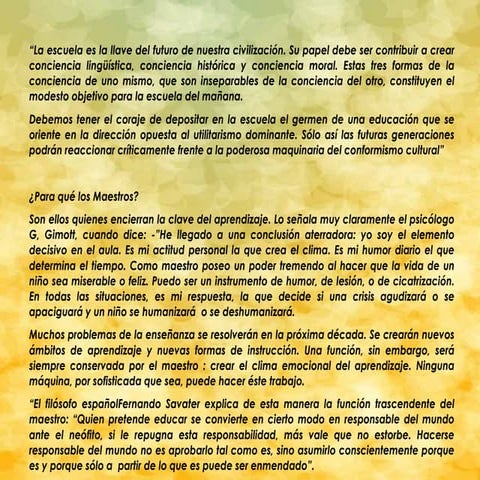 Una misión revolucionaria para la escuela