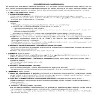 Guión comentario planos urbanos