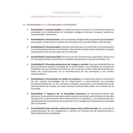 Guión de contenidos.