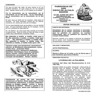 GUIÓN DE LA MISA DEL CORPUS CRISTO....