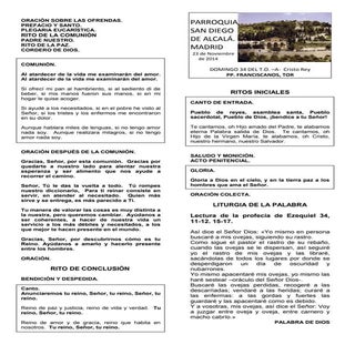 GUIÓN DE LA EUCARISTIA DEL DOMINGO ...