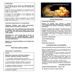 GUIÓN DE LA EUCARISTÍA DE TODOS LOS...