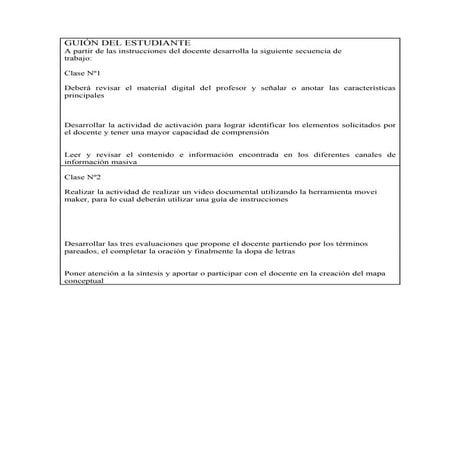 Guión del estudiante