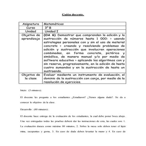 Evaluación suma y resta con reserva | DOCX