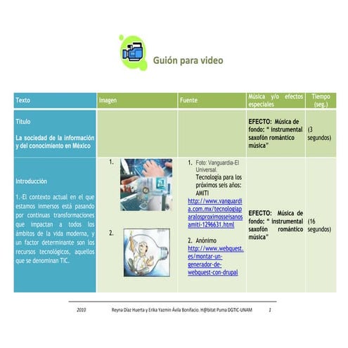 Guión video 2