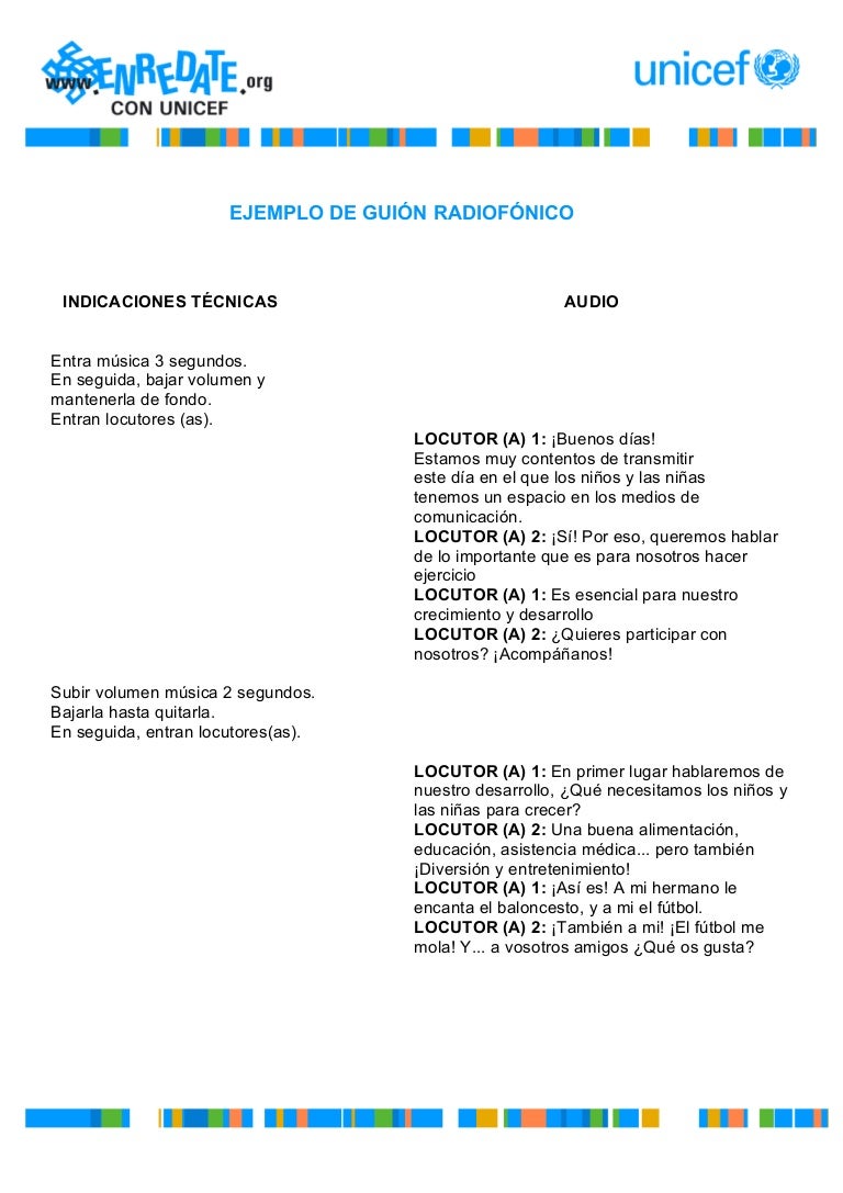 Guión de radio para la educación