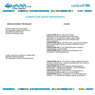 Guión de radio para la educación