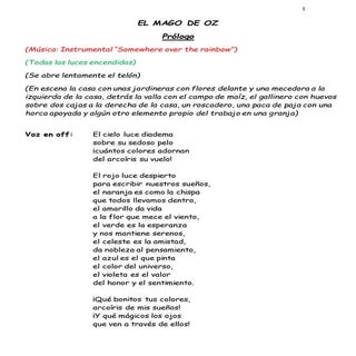 Guion de el mago de oz