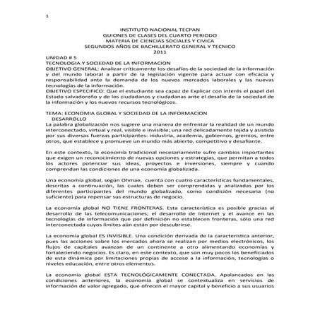 Guiones para el quinto periodo 2011