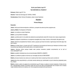 Guion para radio loja 97