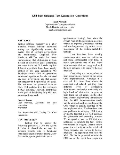 Gui path oriented test generation algorithms paper