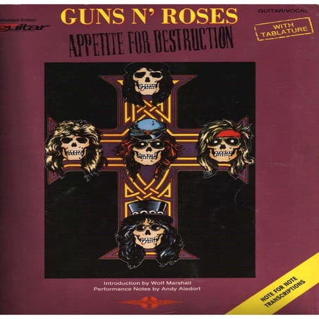 Libro de Tablaturas para guitarra de Guns and Roses