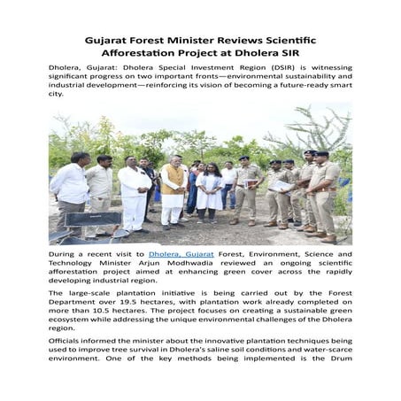 Gujarat Forest Minister Reviews Scientific Afforestation Project at ...