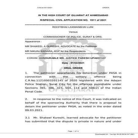 Guj hc pasa order