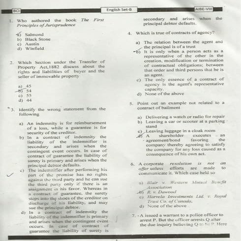Aibe question paper may 2015 | PDF