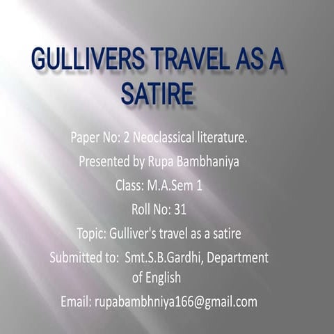 Gulliver's Travel as a satire