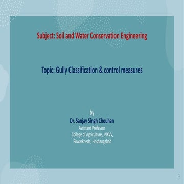Gully classification and its contol measures