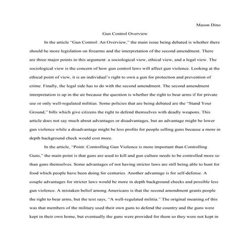 Gun control overview