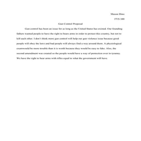 Gun control proposal