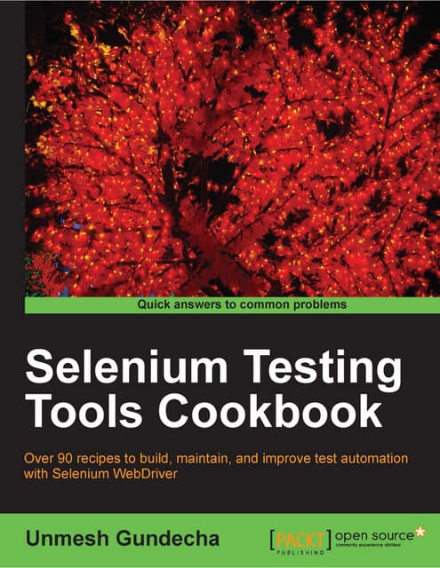 Gundecha U Selenium Testing Tools Cookbook 2012 Pdf Gundecha U Selenium Testing Tools Cookbook 2012 Pdf