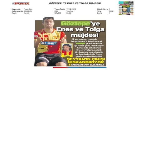 Basında Bugün Göztepe