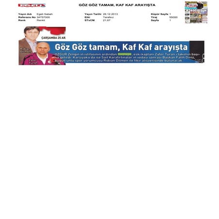 Basında Bugün Göztepe