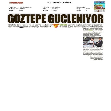 Basında Bugün Göztepe