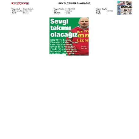 Basında Bugün Göztepe