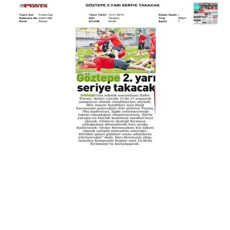 Basında Bugün Göztepe