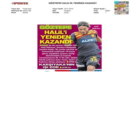 Basında Bugün Göztepe