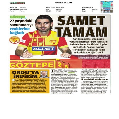 Basında Bugün Göztepe