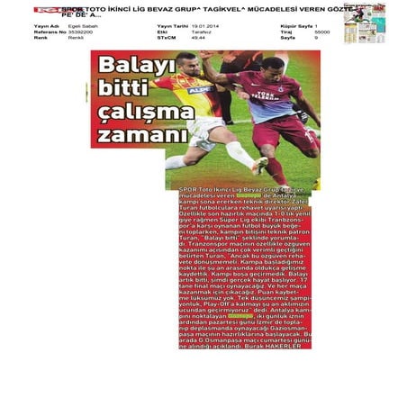 Basında Bugün Göztepe