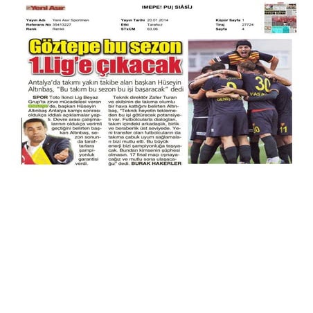 Basında Bugün Göztepe