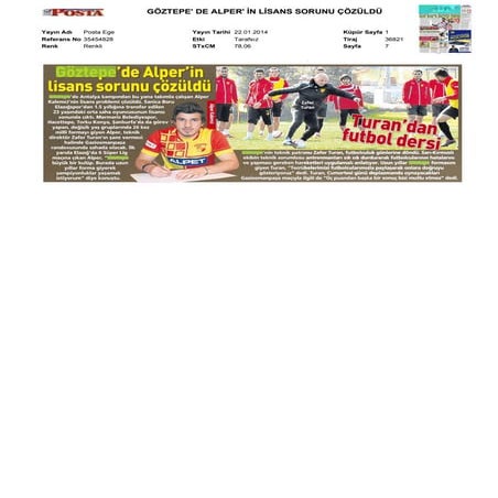 Basında Bugün Göztepe