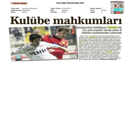 Basında Bugün Göztepe