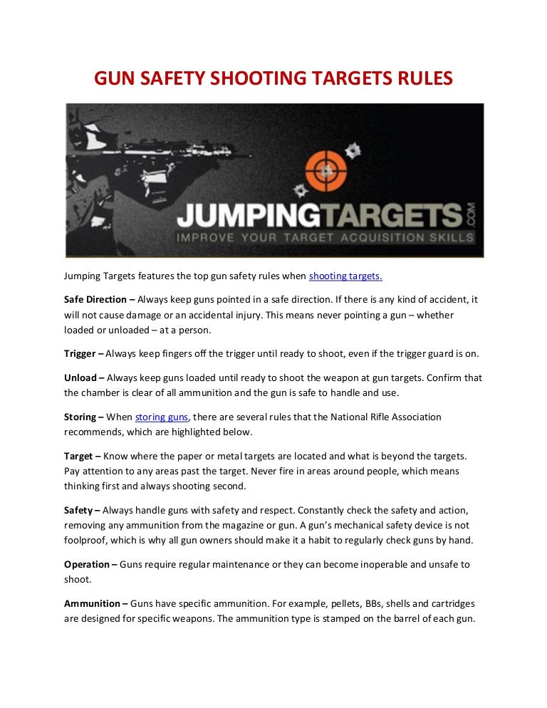 Gun safety shooting targets rules